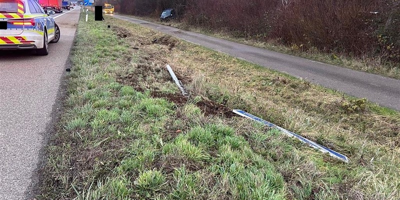 POL-PDLD: A65 Edenkoben - überschlagenes Fahrzeug - Foto: presseportal.de