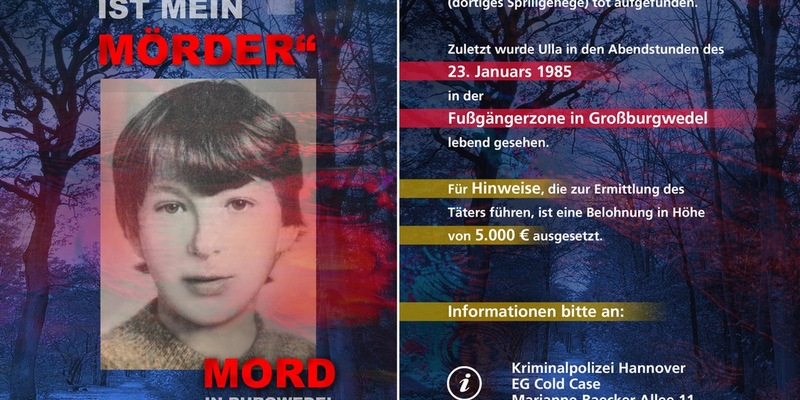 POL-H: Ungelöster Mordfall Ulla Lilienthal : Polizei erhofft sich neue Hinweise durch Plakate und Flyer sowie die Auslobung einer Belohnung - Foto: presseportal.de