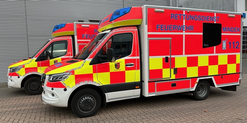 FW Minden: Rettungswagen mit modernisierter Technik und im neuen Design - Foto: presseportal.de