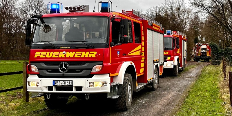 FW Hünxe: Feuerwehreinsatz am Pumpwerk in Bruckhausen - Foto: presseportal.de