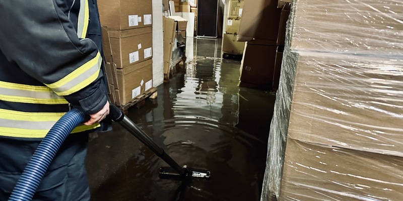 FW-EN: Nach Dauerregen: Lager eines Schuhgeschäftes stand unter Wasser - Foto: presseportal.de