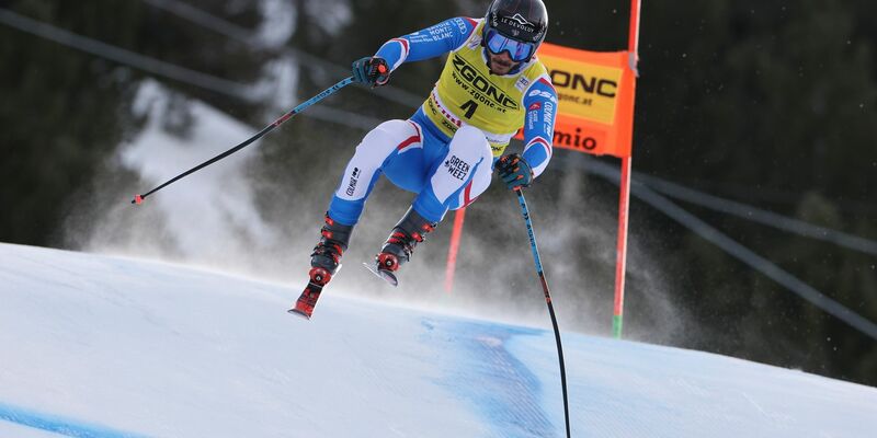 Cyprien Sarrazin bei der Abfahrt in Bormio. - Foto: Marco Trovati/AP/dpa