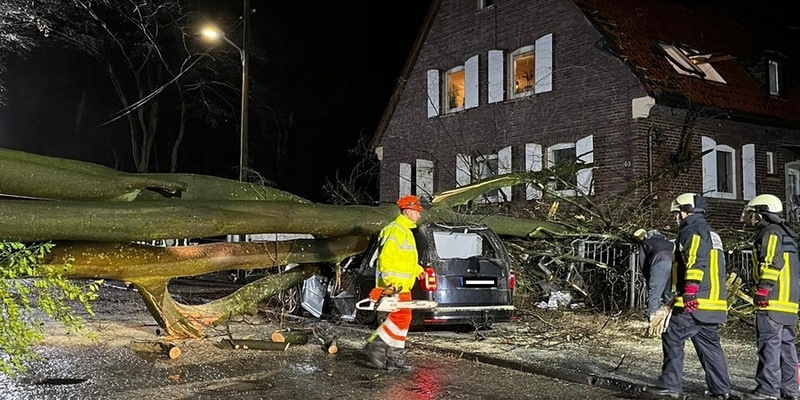FW-BO: Baum stürzte auf Haus und Auto in Dahlhausen - Foto: presseportal.de