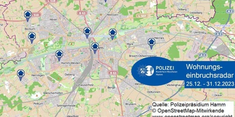 POL-HAM: Wohnungseinbruchsradar Hamm für die Woche vom 25. Dezember bis 31. Dezember - Foto: presseportal.de