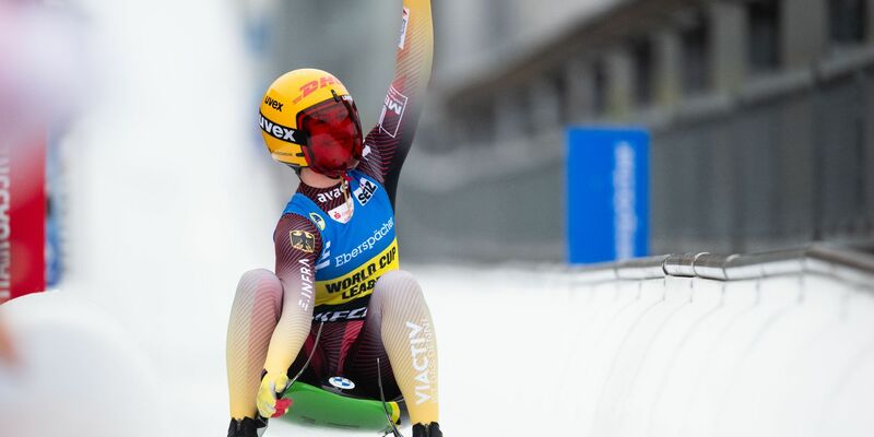 Rodlerin Julia Taubitz belegte in Winterberg den zweiten Platz. - Foto: Marius Becker/dpa