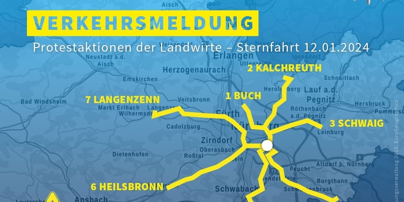 POL-MFR: (41) Versammlungsgeschehen am Freitag (12.01.2024) - Hinweise des Polizeipräsidiums Mittelfranken - Foto: presseportal.de