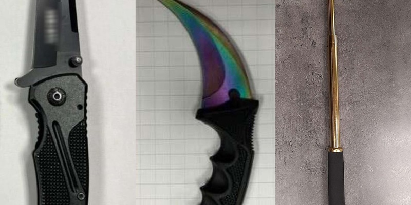 BPOL NRW: Bundespolizei stellt gefährliche Messer und Teleskopschlagstock sicher - Foto: presseportal.de