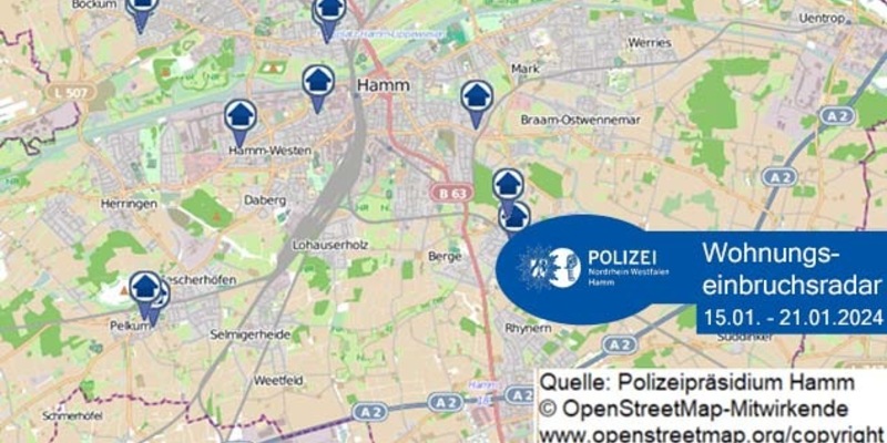 POL-HAM: Wohnungseinbruchsradar Hamm für die Woche vom 15. Januar bis 21. Januar - Foto: presseportal.de