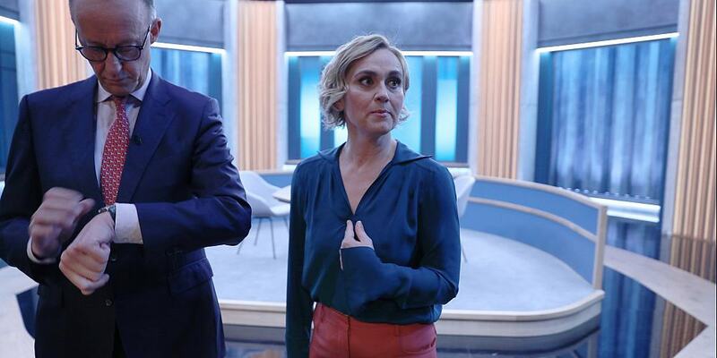 Friedrich Merz und Caren Miosga am 21.01.2024 - Foto: über dts Nachrichtenagentur