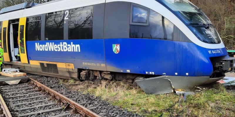 BPOL NRW: Durch Sturm umgestürzter Baum - Zug in Bad Driburg entgleist - Foto: presseportal.de