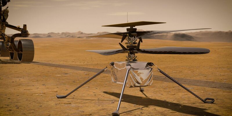 Der Mars-Hubschrauber «Ingenuity» war im Februar 2021 mit dem Rover «Perseverance» auf dem Mars gelandet. - Foto: -/Nasa/JPL-Caltech/dpa