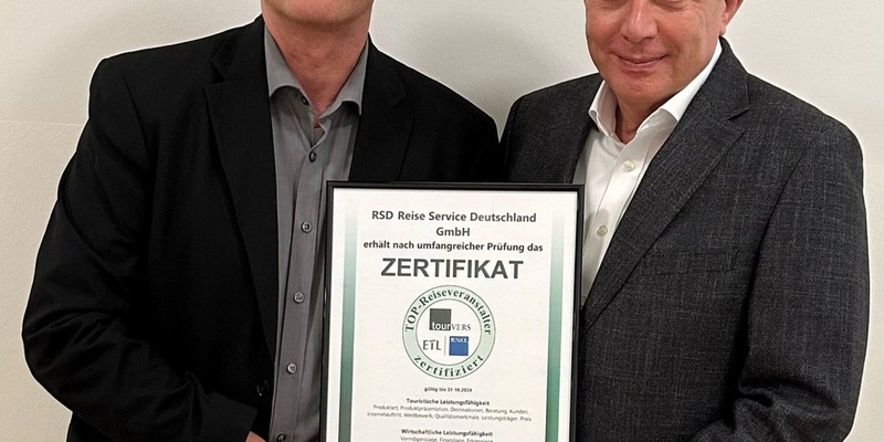 RSD Reise Service Deutschland als Top-Reiseveranstalter ausgezeichnet / Experten würdigen die besondere touristische und wirtschaftliche Schlagkraft - Foto: presseportal.de