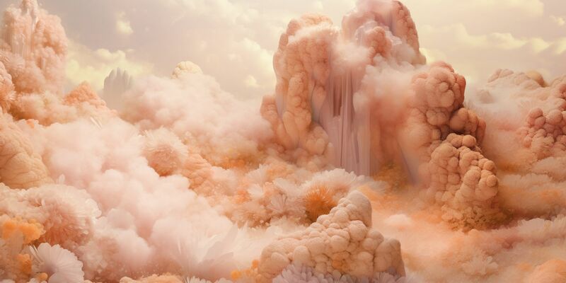 Computergenerierte Wollblumen in der Farbe des Jahres 2024. Dieser Pfirsichton soll die angesagte Farbe des Jahres 2024 sein. - Foto: Pantone/dpa