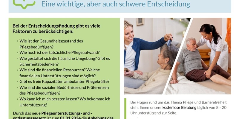 Ambulante oder stationäre Pflege? Eine wichtige, aber auch schwere Entscheidung - Foto: presseportal.de