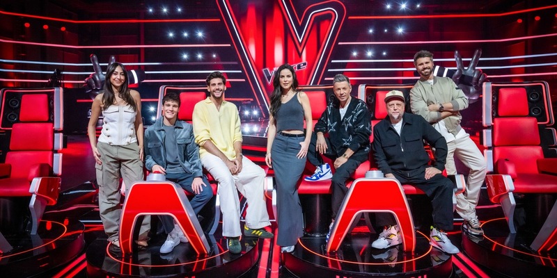 Melissa Khalaj Wincent Weiss Alvaro Soler Lena Meyer-Landrut Michi Beck Smudo Thore Schölermann The Voice Kids - Foto: Seven.One/Claudius Pflug, presseportal.de