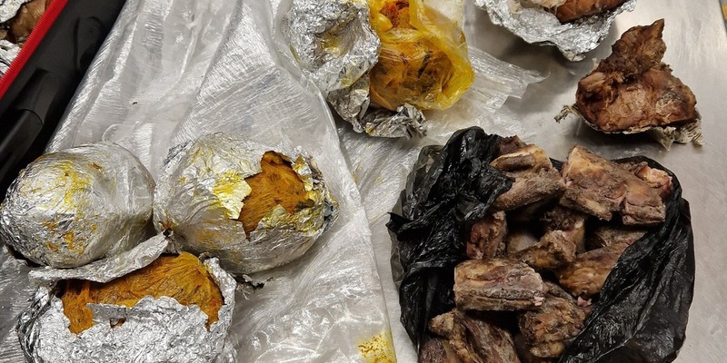 HZA-H: Zwei Koffer voller ungekühlter Lebensmittel - Zoll Hannover beschlagnahmt rund 40 kg Fleisch- und Fischprodukte - Foto: presseportal.de