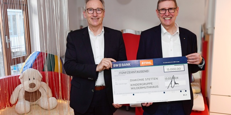 STIHL unterstützt mit 15.000 Euro die Kindergruppe Wildermuthhaus der Diakonie Stetten - Foto: presseportal.de