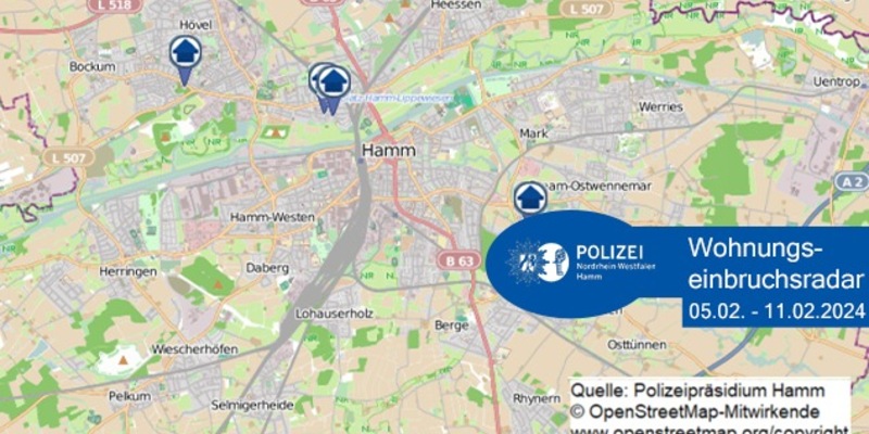 POL-HAM: Wohnungseinbruchsradar Hamm für die Woche vom 5. Februar bis 11. Februar - Foto: presseportal.de