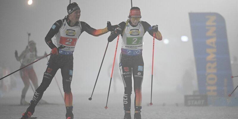 Justus Strelow und Vanessa Voigt verpassten in der Single-Mixed-Staffel das Podest. - Foto: Hendrik Schmidt/dpa