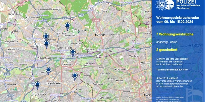 POL-OB: Wohnungseinbruchsradar für Oberhausen - Foto: presseportal.de