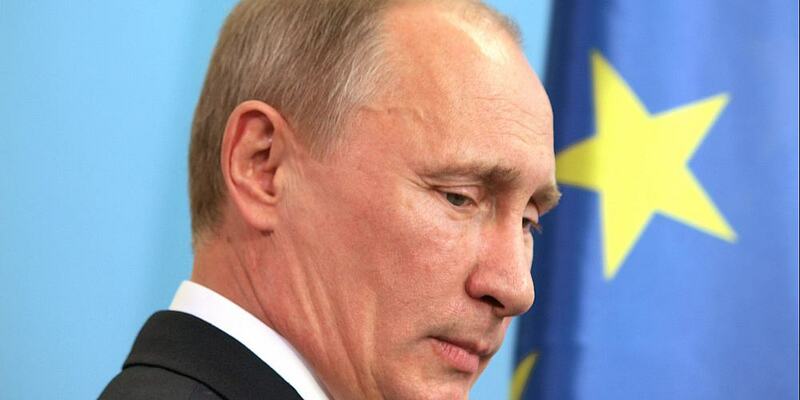 Wladimir Putin vor EU-Fahne (Archiv) - Foto: über dts Nachrichtenagentur