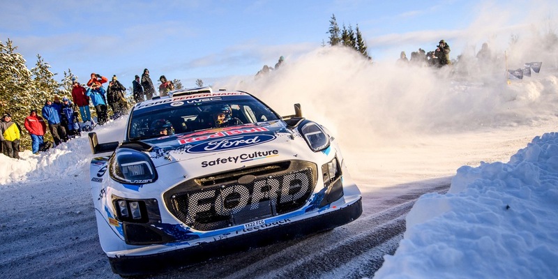 Sicheres Podestergebnis für Adrien Fourmaux/Alexandre Coria im Ford Puma Hybrid Rally1 bei der Rallye Schweden - Foto: presseportal.de