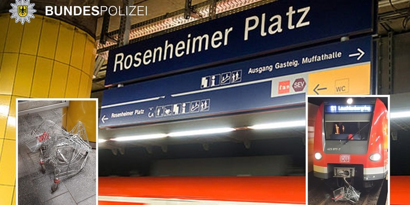 Bundespolizeidirektion München: Einkaufswagen ins Gleis geschoben / Gefährlicher Eingriff in den Bahnverkehr - Foto: presseportal.de
