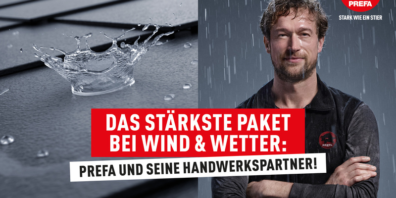PREFA-Werbekampagne 2024 - Foto: Donnerwetterblitz/PREFA über pressetext.de