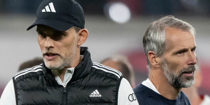 Bayern-Trainer Thomas Tuchel (l) und RB-Coach Marco Rose treffen am Samstag mit ihren Mannschaften aufeinander. - Foto: Hendrik Schmidt/dpa