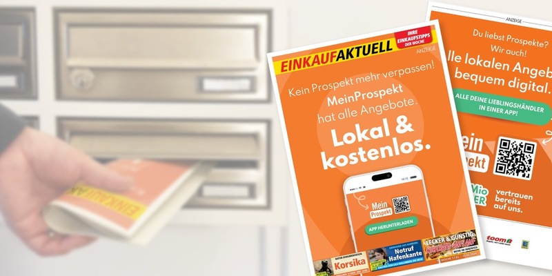 Werbeblatt Einkaufaktuell wird eingestellt: Bonial hat groß angelegte MeinProspekt Werbeoffensive auf letzten Titelseiten der Prospektwerbesendung gestartet - Foto: presseportal.de