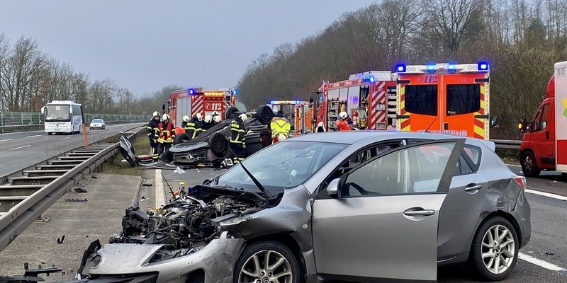 FW-MK: Verkehrsunfall mit vier Verletzen auf der Autobahn - Foto: presseportal.de