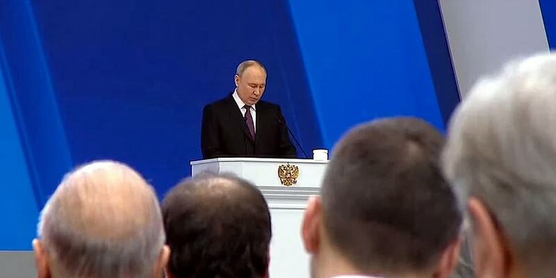 TV-Übertragung von Putins Rede im russischen Fernsehen (Archiv) - Foto: Russisches Fernsehen, über dts Nachrichtenagentur