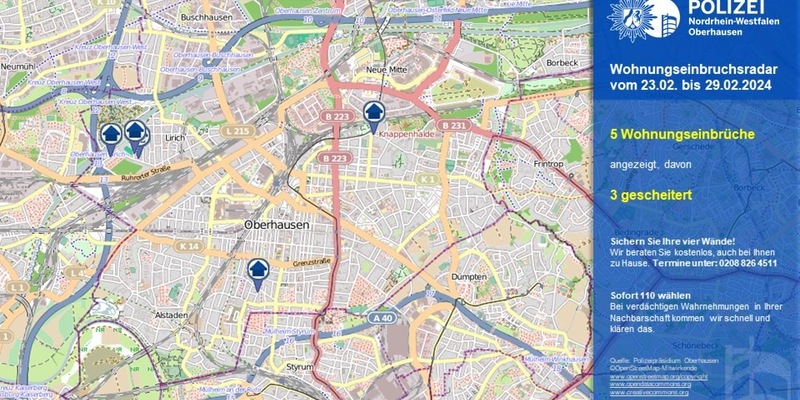 POL-OB: #Wohnungseinbruchsradar Oberhausen - Foto: presseportal.de