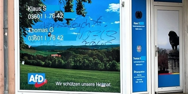 LPI-NDH: Politisch motivierte Sachbeschädigung an Wahlkreisbüro - Foto: presseportal.de