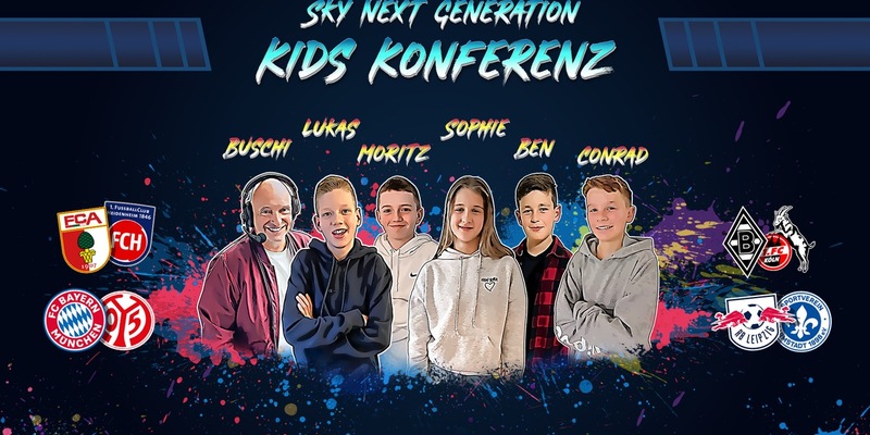 Fünf auf einen Streich - Fünf Produktionen von Sky Next Generation in 2024 geplant und erste Kids Konferenz am Bundesliga Samstag mit fünf Kids Reportern - Foto: presseportal.de