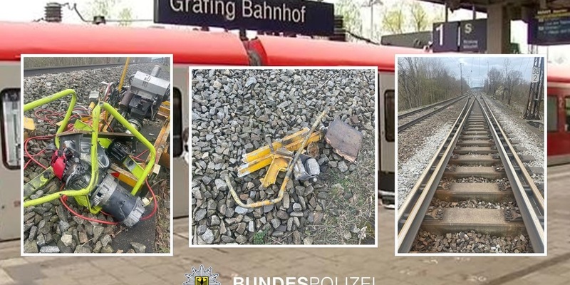 Bundespolizeidirektion München: IC kollidiert mit Klein-Baumaschine: Bundespolizei ermittelt wegen eines gefährlichen Eingriffs in den Bahnverkehr - Foto: presseportal.de