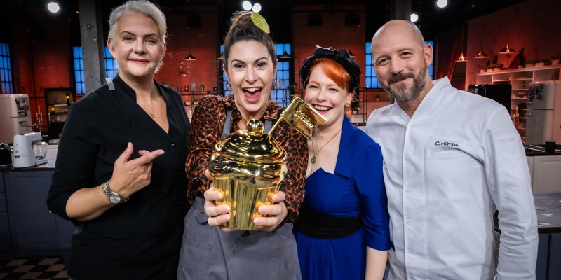 Bettina Schliephake-Burchardt Madita van Hülsen Enie van de Meiklokjes Christian Hümbs Das große Promibacken - Foto: SAT.1/Claudius Pflug, presseportal.de