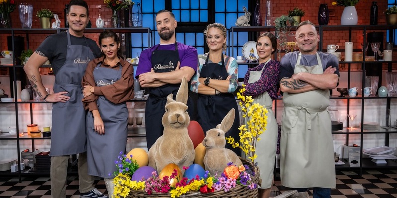 Eloy de Jong Sarah Engels Bürger Lars Dietrich Lisa Feller Sabrina Mockenhaupt Thomas Häßler Das große Promibacken - Foto: SAT.1/Claudius Pflug, presseportal.de