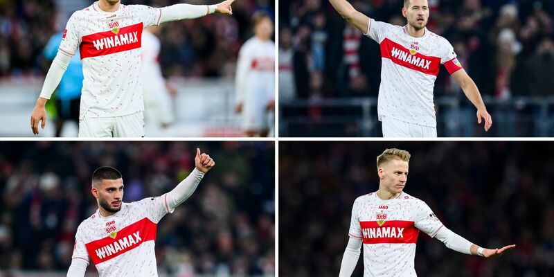 Diese vier Stuttgarter (oben/v.l.) Maximilian Mittelstädt, Waldemar Anton, (unten/v.l.) Deniz Undav und Chris Führich kehren als Nationalspieler in die Bundesliga zurück. - Foto: Tom Weller/dpa
