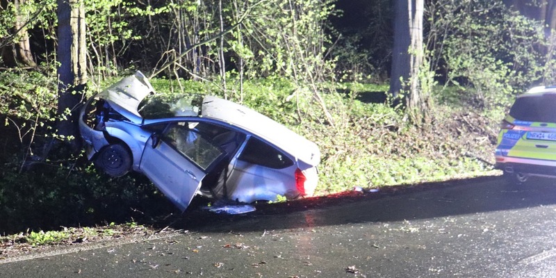 POL-HF: Ford prallt gegen Baum - Unfallbeteiligter und Zeugen gesucht - Foto: presseportal.de