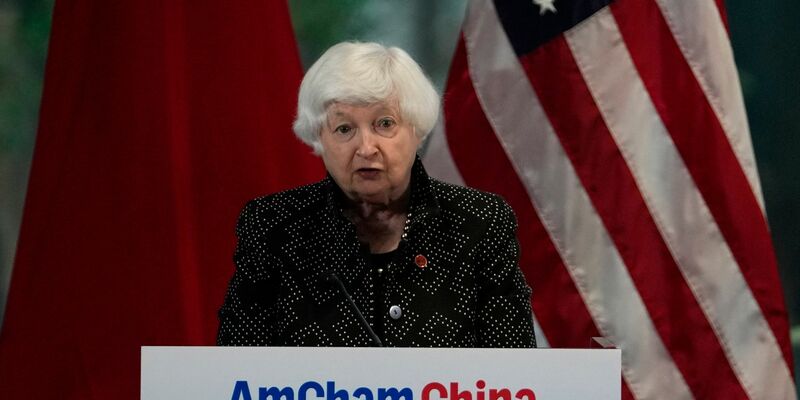 US-Finanzministerin Janet Yellen ist nach China gereist. - Foto: Andy Wong/AP POOL/AP