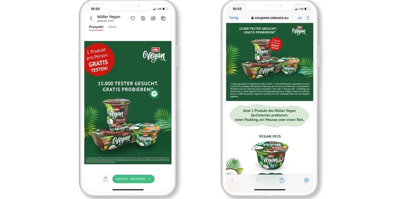 Probierkäufe für Müller Vegan mit kaufDA und savi - Foto: presseportal.de