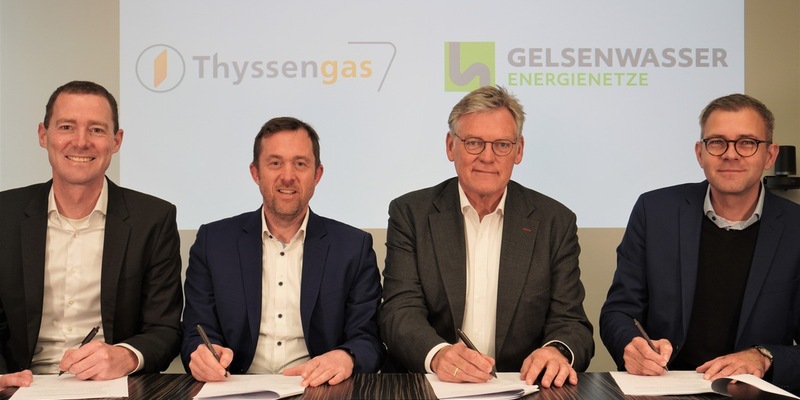 Thyssengas und Gelsenwasser kooperieren bei Wasserstoff: Absichtserklärungen zur H2-Anbindung für großes Netzgebiet in NRW unterzeichnet - Foto: presseportal.de