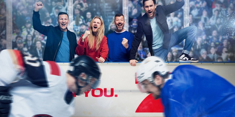 Basti Schwele Christoph Icke Dommisch Rick Goldmann Matthias Killing Eishockey-WM - Foto: Seven.One/Marc Rehbeck, presseportal.de