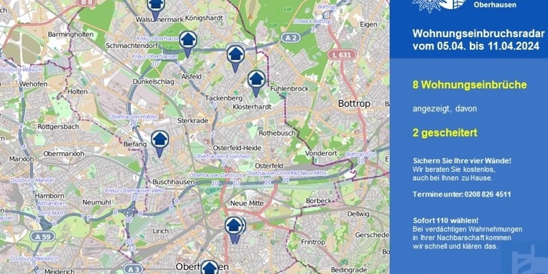 POL-OB: Wohnungseinbruchradar für Oberhausen - Einladung für Einbrecher durch einfache Gelegenheiten - Foto: presseportal.de