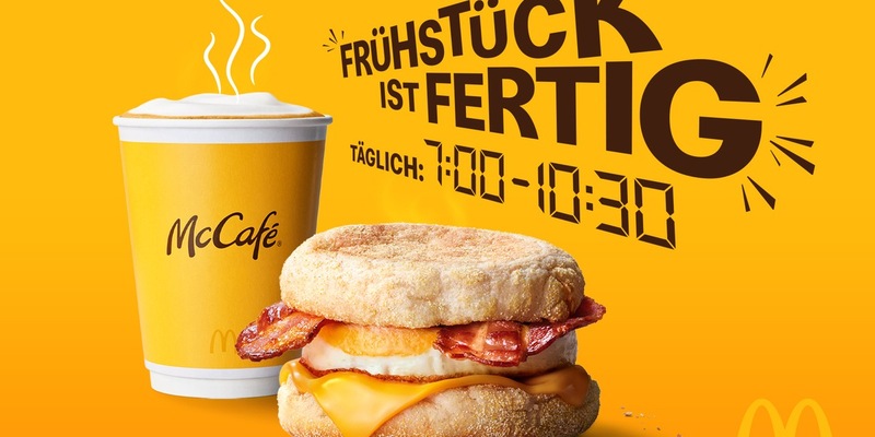 Frühstück ist fertig! Jetzt ganz neu und jeden Tag von 07:00 Uhr bis 10:30 Uhr bei McDonald's - Foto: presseportal.de