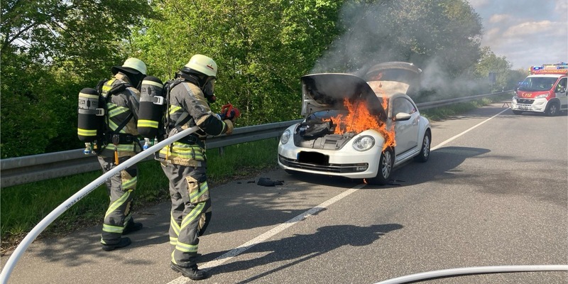 FW Bocholt: Fahrzeugbrand auf der B473 - Foto: presseportal.de