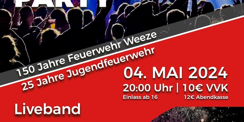Feuerwehr Weeze: Großes Jubiläum - 150 Jahre Feuerwehr Weeze - Mit Festakt und anschließender öffentlicher Feuerwehrparty im Gerätehaus Weeze - Foto: presseportal.de