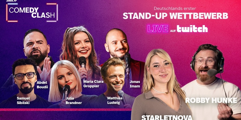 Comedy Clash: SWR startet Deutschlands ersten interaktiven Comedy-Wettbewerb auf Twitch - Foto: presseportal.de