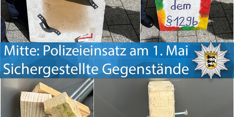 POL-S: Demonstrationsgeschehen am 1. Mai - Polizeieinsatz in der Innenstadt - Auseinandersetzungen während eines Aufzugs - Foto: presseportal.de